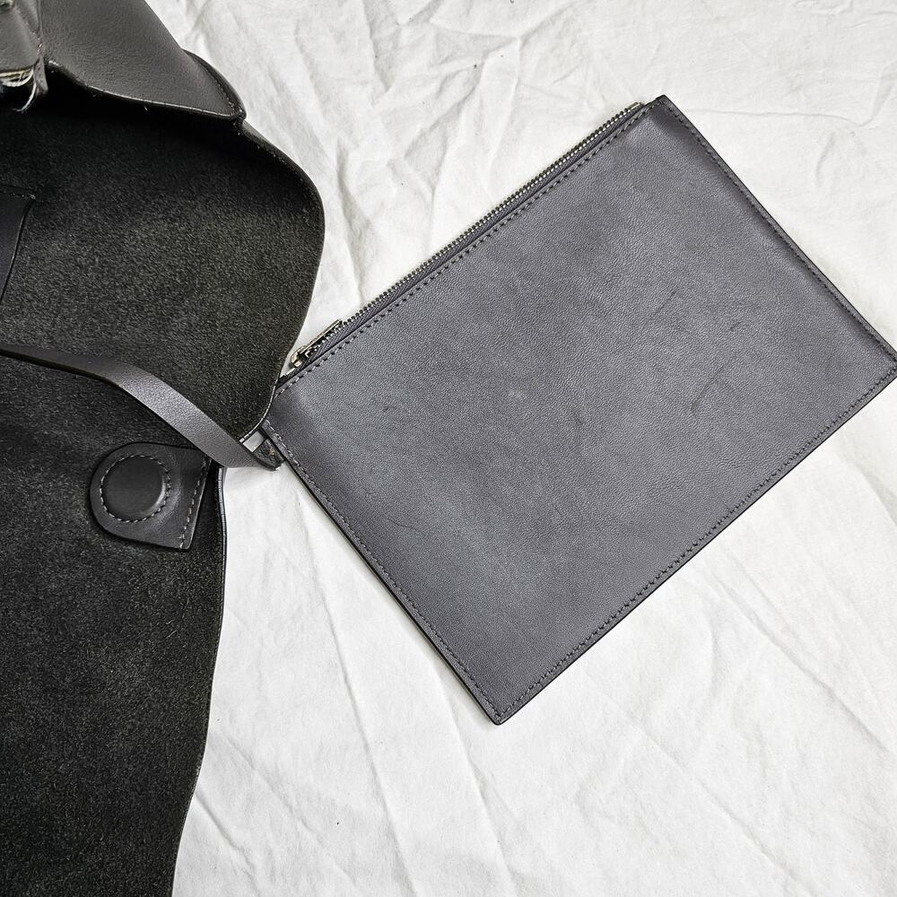 All Saints Paradise N/S Tote Gray Leather - Picture 7 of 11